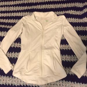 White Lilly Pulitzer Lightweight Workout Jacket